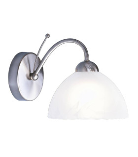 Milanese 1 Light Glass Shade Wall Light Satin Silver E14_Main
