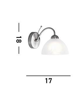 Milanese 1 Light Glass Shade Wall Light Satin Silver E14_Line