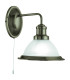 Bistro 1 Light Wall Light Antique Brass with Acid Glass Shade E27_Main