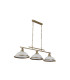 Bistro 3 Light Ceiling Pendant Bar Antique Brass Acid Glass E27_Off