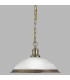 Bistro 1 Light Dome Ceiling Pendant Antique Brass Acid Glass E27_Off