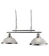 Bistro 2 Light Ceiling Pendant Bar Satin Silver Acid Glass E27_Main