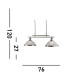 Bistro 2 Light Ceiling Pendant Bar Satin Silver Acid Glass E27_Line