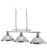 Bistro 3 Light Ceiling Pendant Bar Satin Silver Acid Glass E27_Main