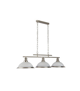 Bistro 3 Light Ceiling Pendant Bar Satin Silver Acid Glass E27_Off