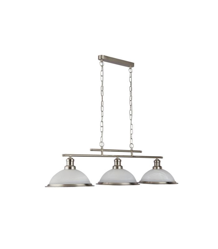 Bistro 3 Light Ceiling Pendant Bar Satin Silver Acid Glass E27_Off