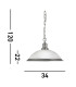 Bistro 1 Light Dome Ceiling Pendant Satin Silver Acid Glass E27_Line