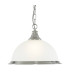 American Diner 1 Light Dome Ceiling Pendant Satin Silver Acid Ribbed Glass E27_Main
