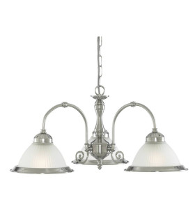 American Diner 3 Light Multi Arm Multi Arm Ceiling Pendant Satin Silver Acid Ribbed Glass E27_Main