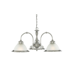American Diner 3 Light Multi Arm Multi Arm Ceiling Pendant Satin Silver Acid Ribbed Glass E27_Off