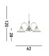 American Diner 3 Light Multi Arm Multi Arm Ceiling Pendant Satin Silver Acid Ribbed Glass E27_Line