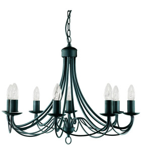 Maypole 8 Light Chandelier Black Finish E14_Main