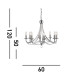 Maypole 8 Light Chandelier Satin Silver Finish E14_Line