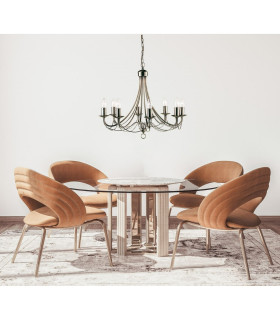 Maypole 8 Light Chandelier Antique Brass Finish E14_Room