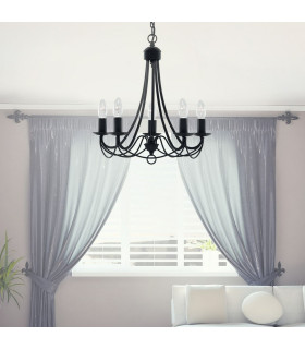Maypole 5 Light Multi Arm Ceiling Pendant Black E14_Room