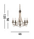 Maypole 5 Light Multi Arm Ceiling Pendant Antique Brass E14_Line