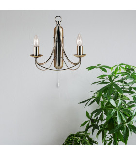 Maypole 2 Light Multi Arm Candle Wall / Ceiling Pendant Antique Brass E14_Room