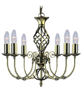 Zanzibar 6 Light Multi Arm Ceiling Pendant Antique Brass E14_Main