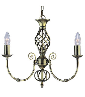 Zanzibar 3 Light Multi Arm Ceiling Pendant Antique Brass E14_Main