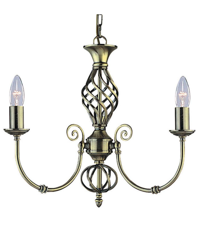 Zanzibar 3 Light Multi Arm Ceiling Pendant Antique Brass E14_Main