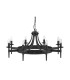Cartwheel 8 Light Chandelier Black Finish E14_Main