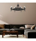 Cartwheel 8 Light Chandelier Black Finish E14_Room