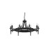 Cartwheel 8 Light Chandelier Black Finish E14_Off