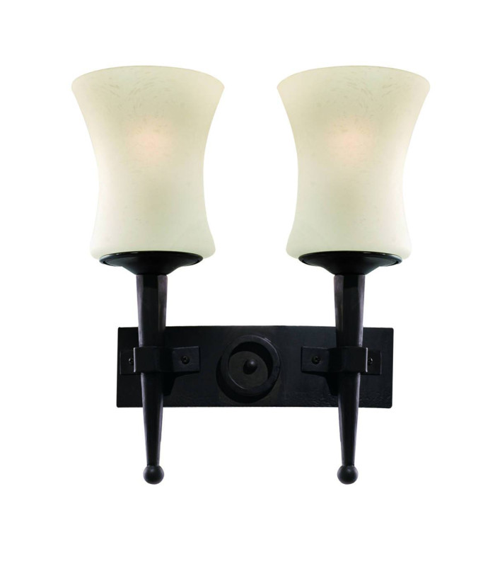 Cartwheel 2 Light Indoor Wall Light Black with Scavo Glass E27_Main