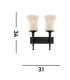 Cartwheel 2 Light Indoor Wall Light Black with Scavo Glass E27_Line