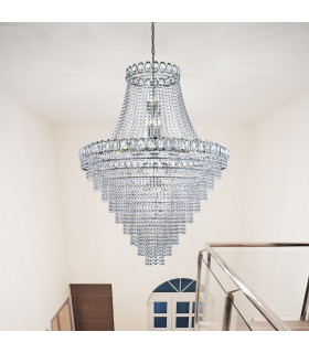 Louis Philipe 28 Light Chandelier Chrome Finish E14_Room