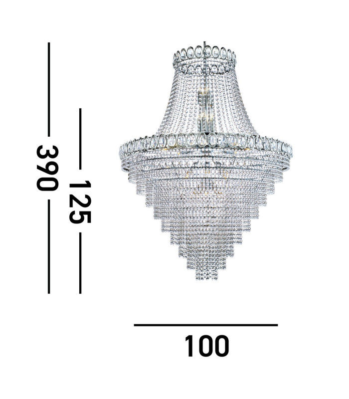 Louis Philipe 28 Light Chandelier Chrome Finish E14_Line