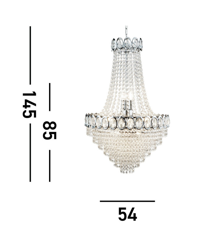 Louis Philipe 11 Light Chandelier Chrome Finish E14_Line