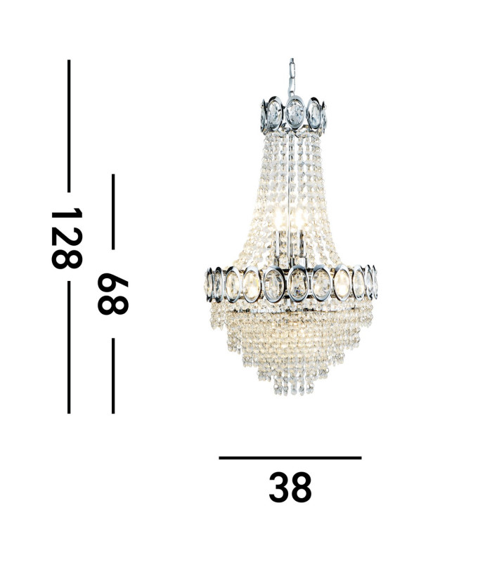 Louis Philipe 6 Light Chandelier Chrome Finish E14_Line