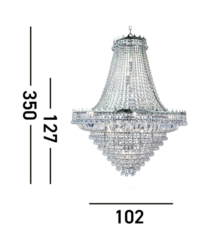 Versailles 19 Light Chandelier Chrome Finish E14_Line