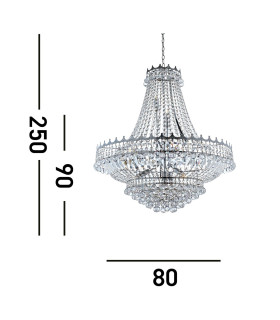 Versailles 13 Light Chandelier Chrome Finish E14_Line
