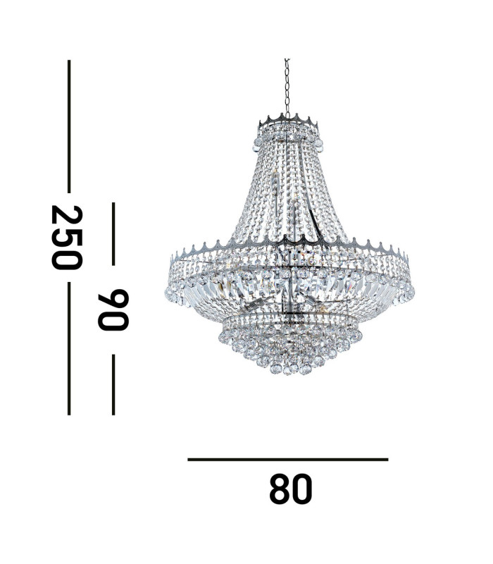 Versailles 13 Light Chandelier Chrome Finish E14_Line