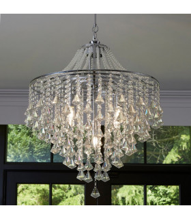 Dorchester 5 Light Chandelier Chrome Finish E14_Room