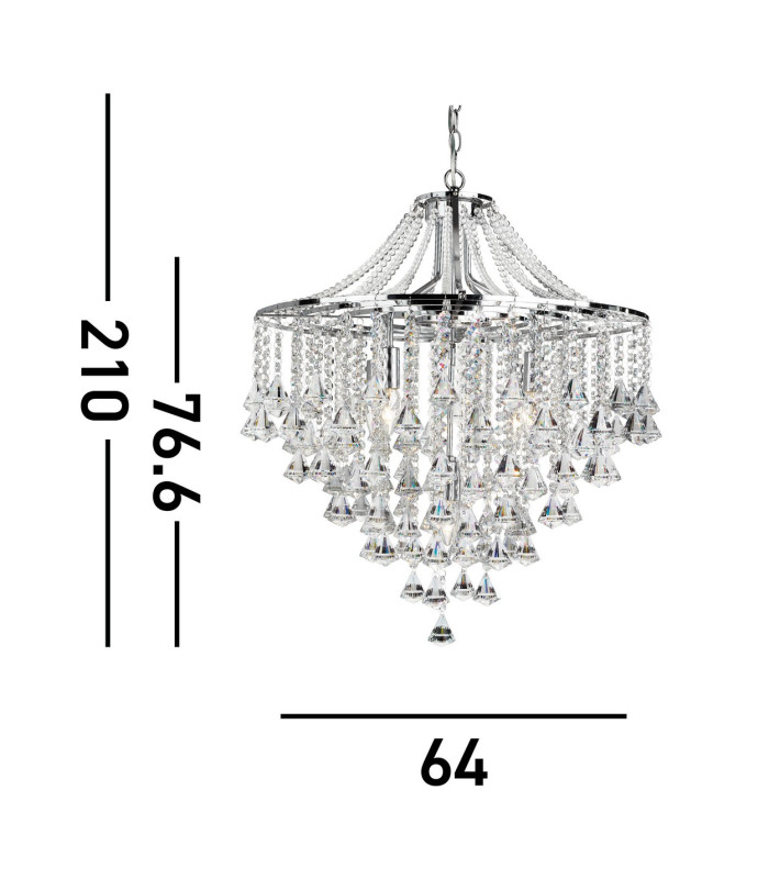 Dorchester 5 Light Chandelier Chrome Finish E14_Line