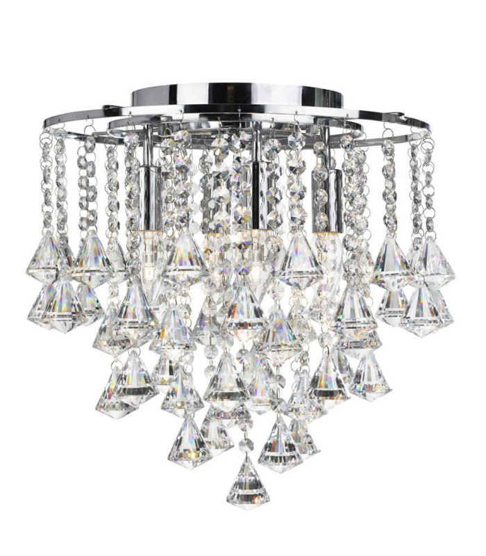 Dorchester 4 Light Flush Ceiling Light Chrome Crystal E14_Main