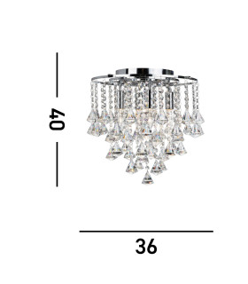 Dorchester 4 Light Flush Ceiling Light Chrome Crystal E14_Line