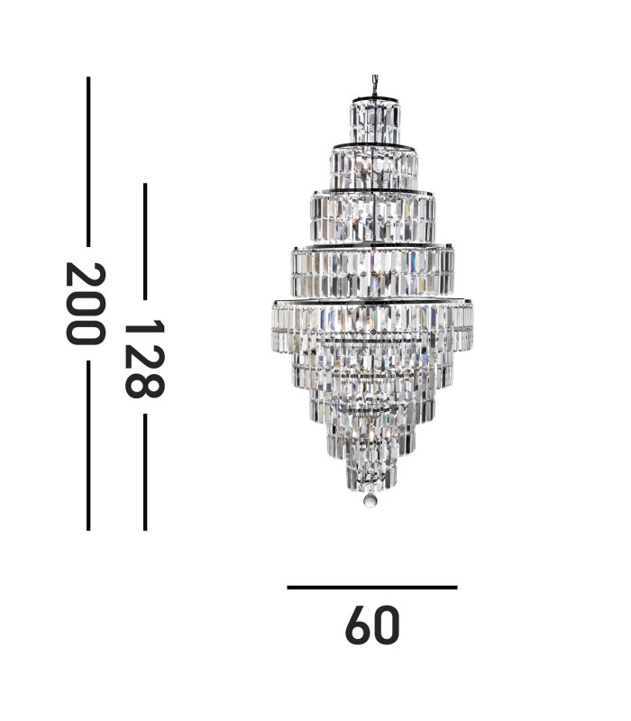 Empire 13 Light Chandelier Chrome Finish E14_Line