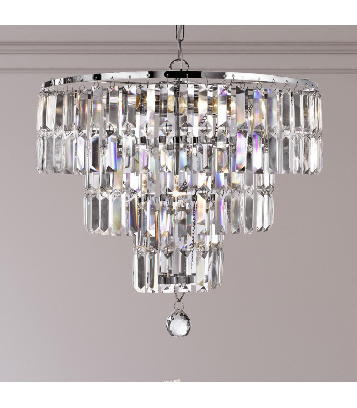Empire 5 Light Chandelier Chrome Finish E14_Room