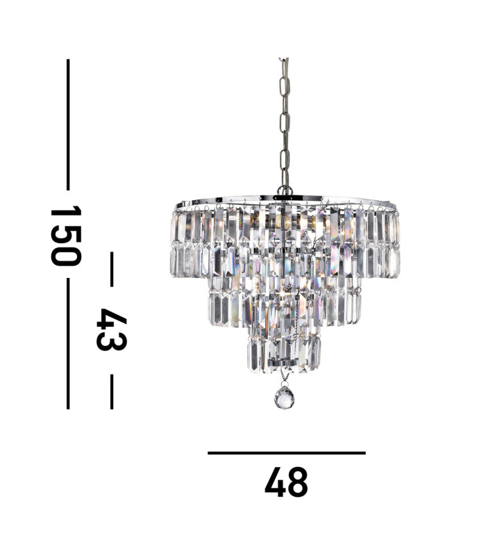 Empire 5 Light Chandelier Chrome Finish E14_Line