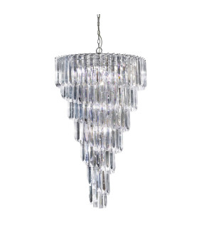 Sigma 9 Light Chandelier Chrome Finish with Acrylic Crystals E14_Main