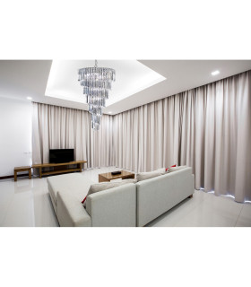 Sigma 9 Light Chandelier Chrome Finish with Acrylic Crystals E14_Room