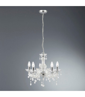 Marie Therese 5 Light Multi Arm Ceiling Pendant Clear with Crystals E14_Room