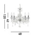 Marie Therese 5 Light Multi Arm Ceiling Pendant Clear with Crystals E14_Line