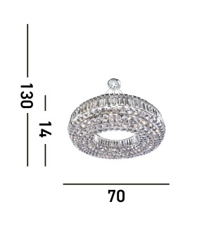 Vesuvius 10 Light Small Ceiling Pendant Chrome with Crystals E14_Line
