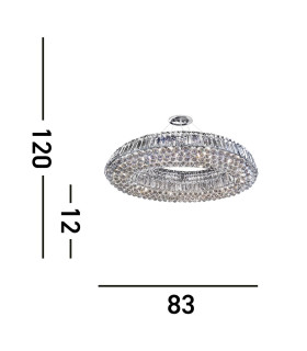 Vesuvius 10 Light Ceiling Pendant Chrome with Crystals G9_Line