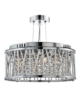 Elise 3 Light Ceiling Pendant Chrome with Crystals G9_Off